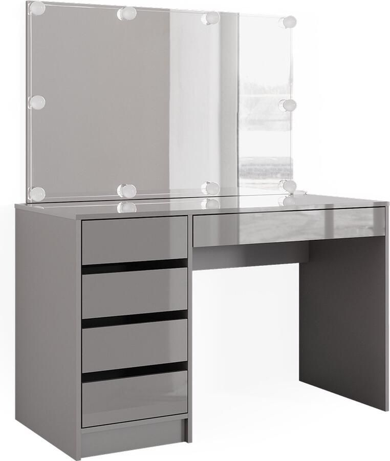 Vicco Sherry Kaptafel met licht – 120 cm met LED-verlichting Grijs met LED-verlichting