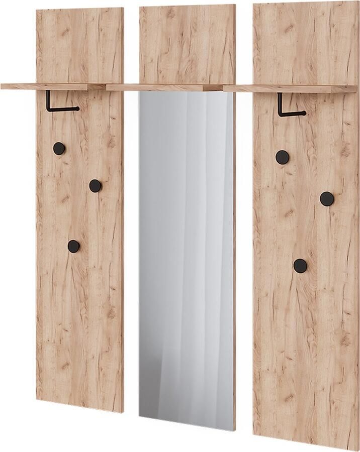 Vicco Siri Wandgarderobe – Set met 3 wandkapstokken Krachtige eik goud Set met 3 wandkapstokken