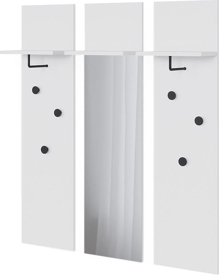 Vicco Siri Wandgarderobe – Set met 3 wandkapstokken Wit Set met 3 wandkapstokken