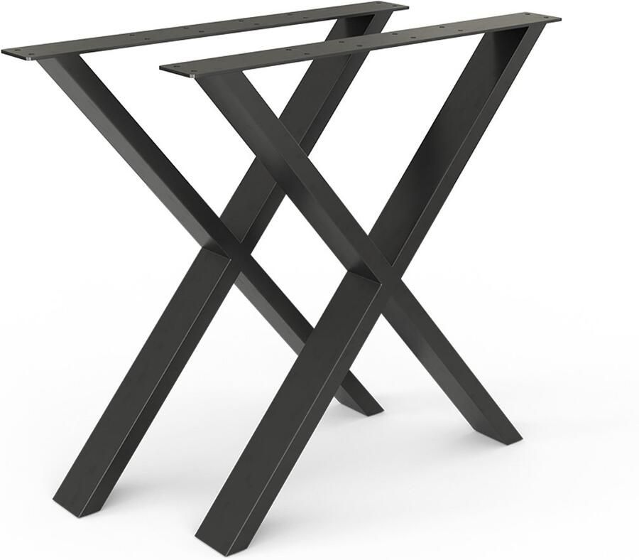 Vicco Tafelpoten – 70 x 72 cm X-vorm Zwart X-vorm