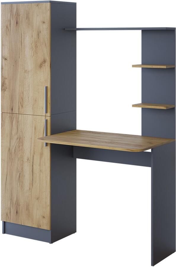 Vicco TessaBureau – 122.9 x 33.4 cm Antraciet gouden eik