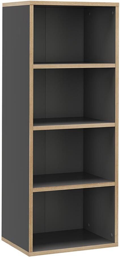 Vicco Tetrix Boekenkast – 40 x 100 cm met 4 compartimenten Antraciet