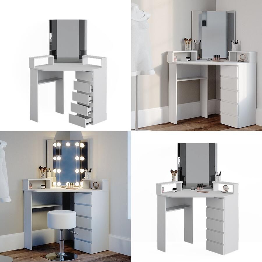 Vicco Tilda Hoek kaptafel – 113.3 cm Wit