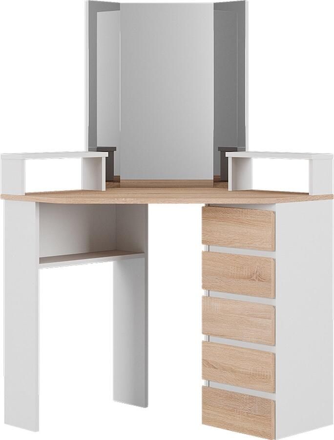 Vicco Hoek kaptafel Tilda Wit Sonoma Sonoma 113.3 cm