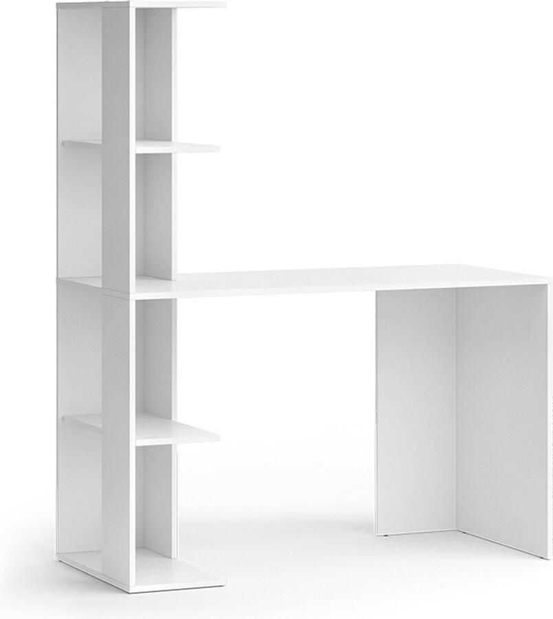 Vicco Tower Bureau – 122.2 x 55.2 cm met 4 compartimenten Wit met 4 compartimenten