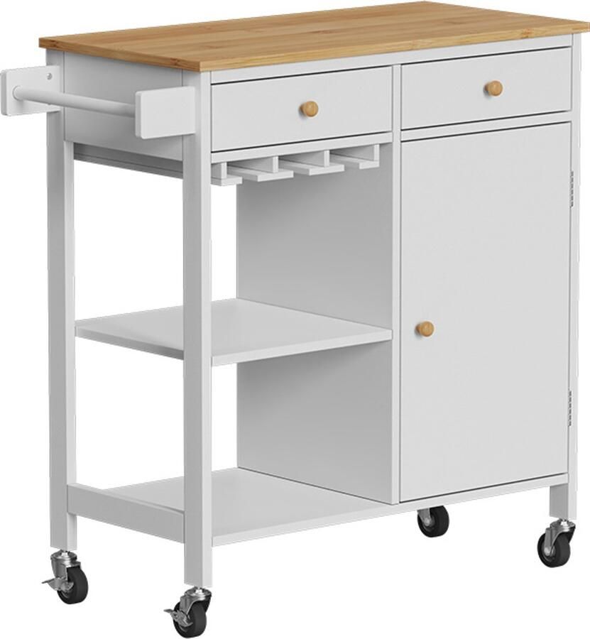 Vicco Trayz Keukentrolley – 89 x 87 cm met wielen Wit
