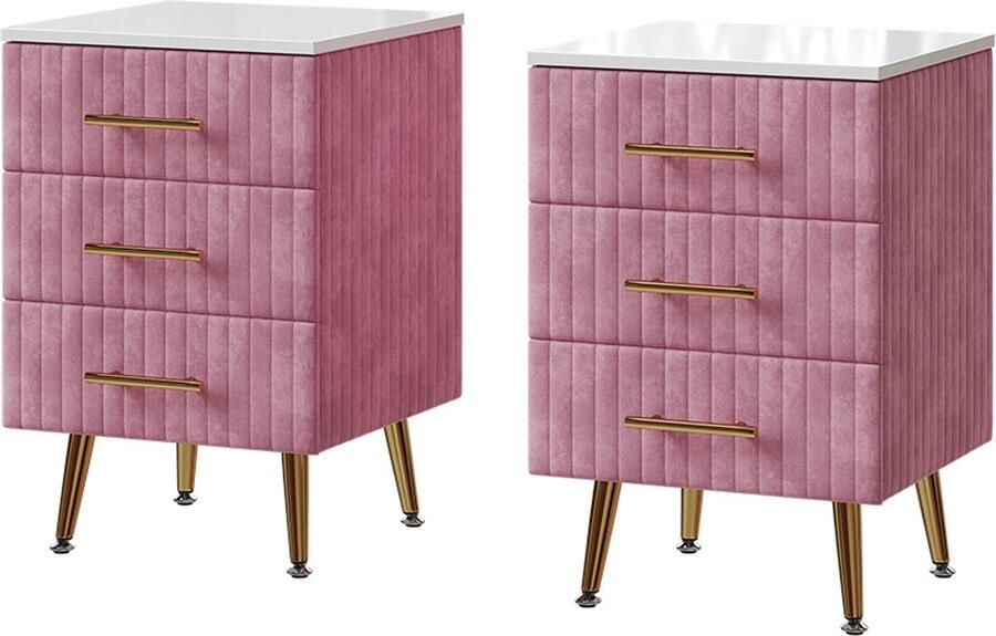 Vicco Nachtkastje Velia Roze 41 x 62 cm Set van 2