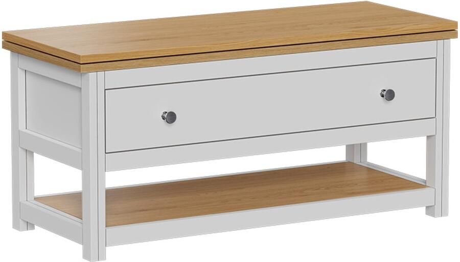 Vicco Vikla Salontafel – 100 x 40 cm met uitklapbaar tafelblad Wit eiken
