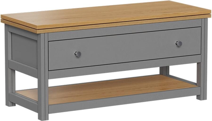 Vicco Vikla Salontafel – 100 x 40 cm uitschuifbaar Antraciet eiken