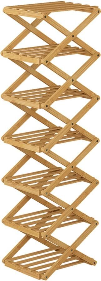 Vicco Ziggy Schoenenkast – 26 x 100.5 cm met 7 compartimenten Bamboe