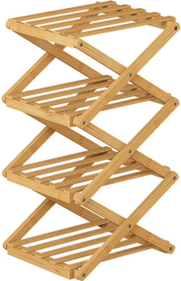 Vicco Ziggy Schoenenkast – 26 x 52 cm met 4 compartimenten Bamboe