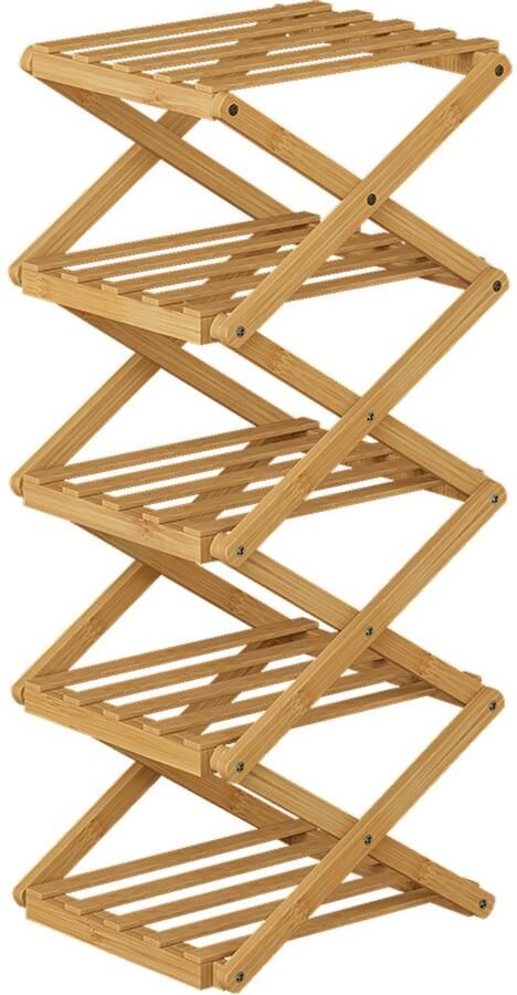 Vicco Ziggy Schoenenkast – 26 x 68.5 cm met 5 compartimenten Bamboe