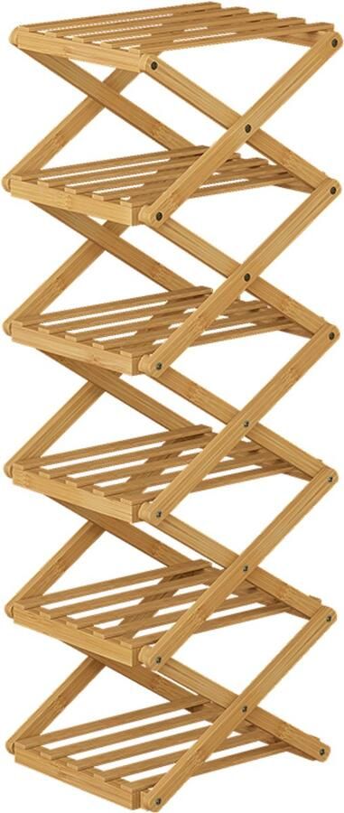 Vicco Ziggy Schoenenkast – 26 x 83.5 cm met 6 compartimenten Bamboe