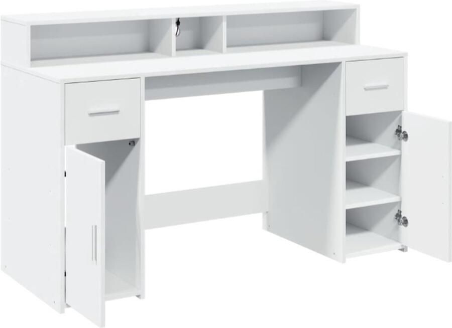 Vida xl Tv-meubel met LED 160x35x40 cm bewerkt hout artisanaal eiken - Foto 3