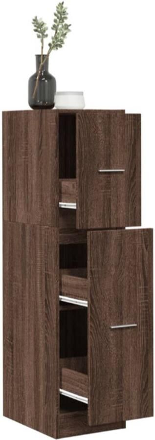 Vida xl Apothekerskast 30x41x118 cm bewerkt hout bruin eikenkleurig
