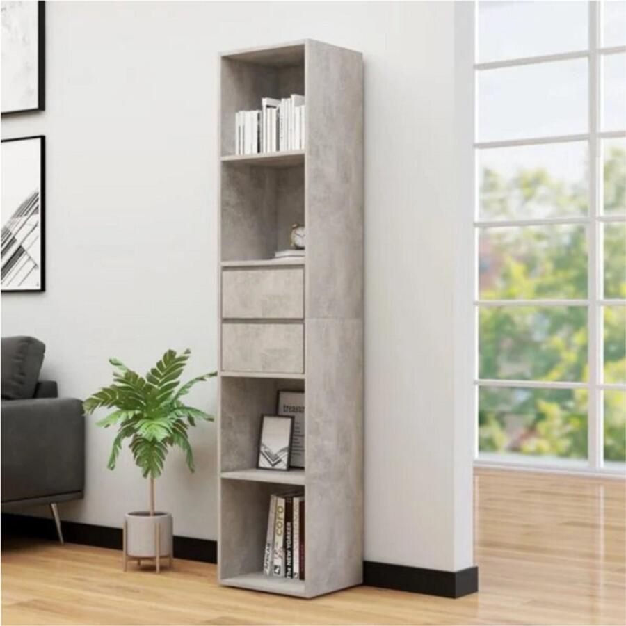 Vida xl Boekenkast 36x30x171 cm bewerkt hout bruin eikenkleur
