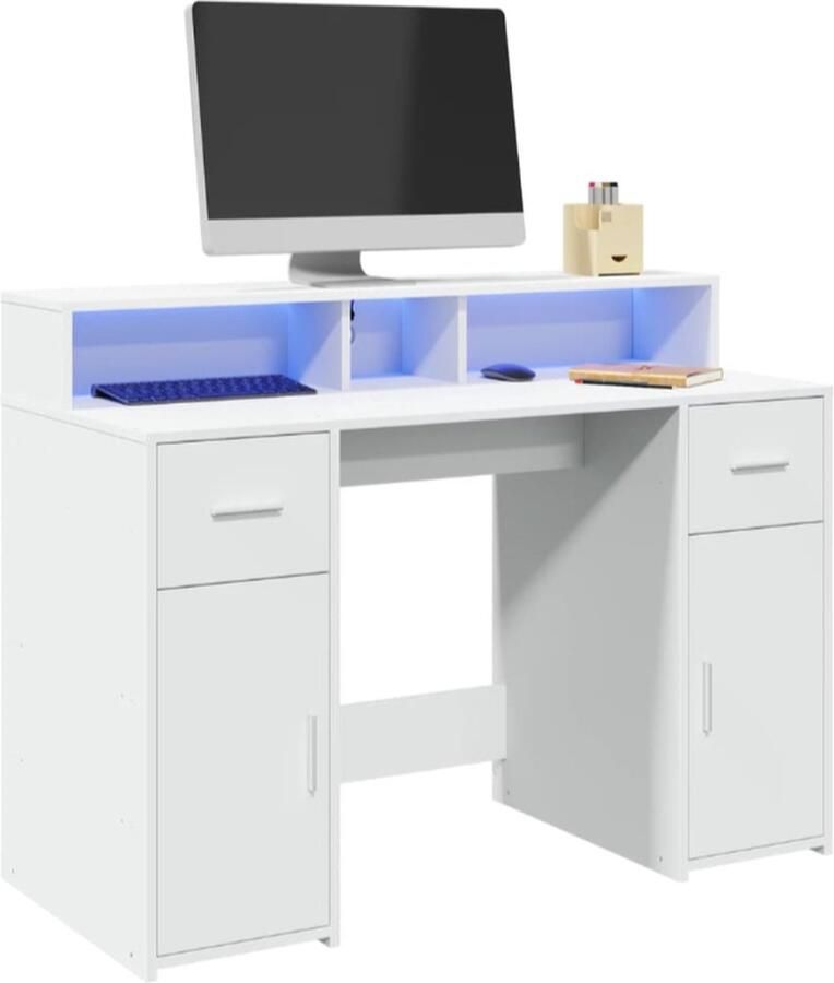 Vida xl Tv-meubel met LED 160x35x40 cm bewerkt hout artisanaal eiken