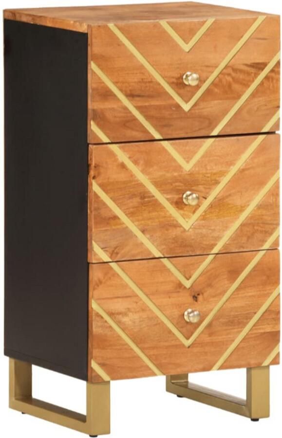 Vida xl Dressoir 40x33 5x75 cm massief mangohout bruin en zwart