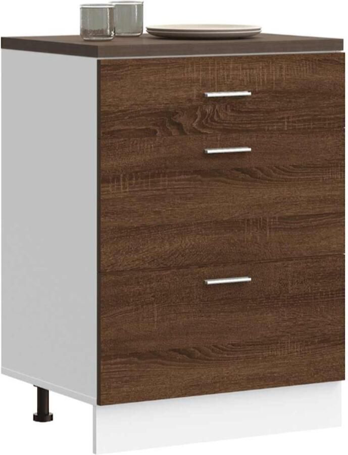 Vida xl Magnetronkast 60x39 6x123 cm bewerkt hout zwart - Foto 2