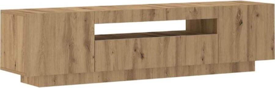 Vida xl Tv-meubel met LED 160x35x40 cm bewerkt hout artisanaal eiken - Foto 2