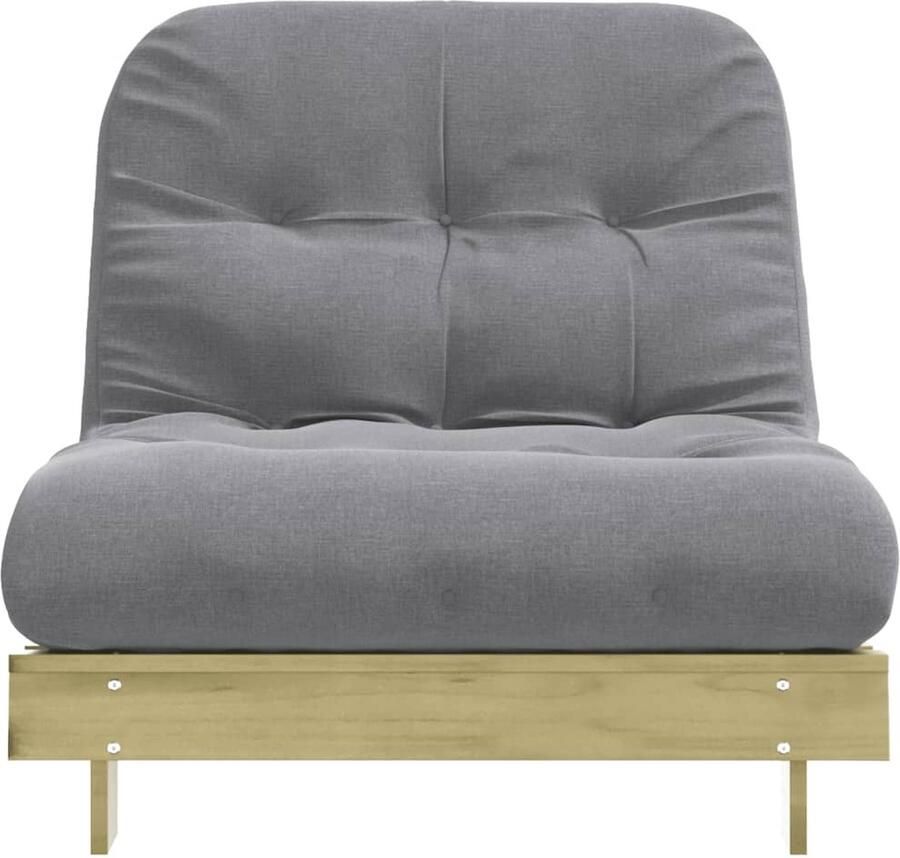 Vida XL vidaXL Futon slaapbank met matras 90x206x11 cm geÃ¯mpregneerd hout-VXL-846765 - Foto 2