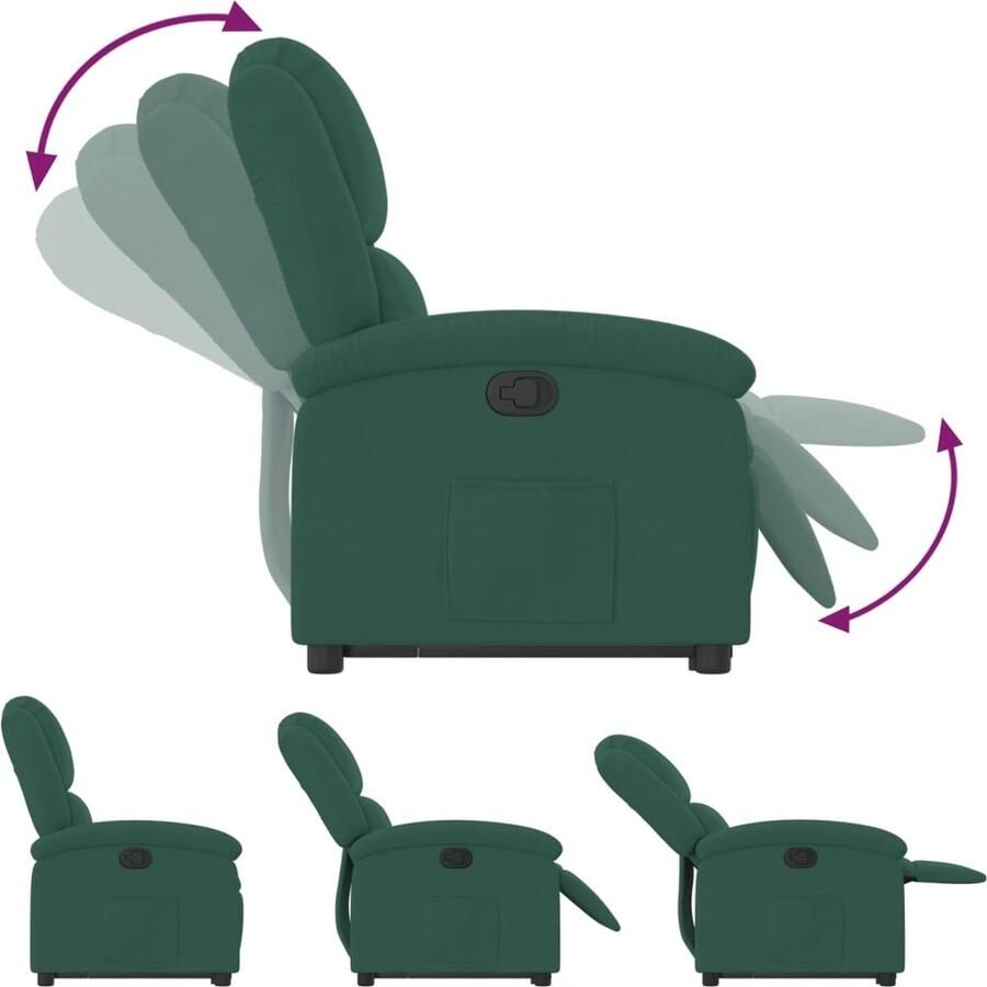 Vida xl vidaXL Sta-op-stoel verstelbaar fluweel donkergroen-VXL-3204302 - Foto 2