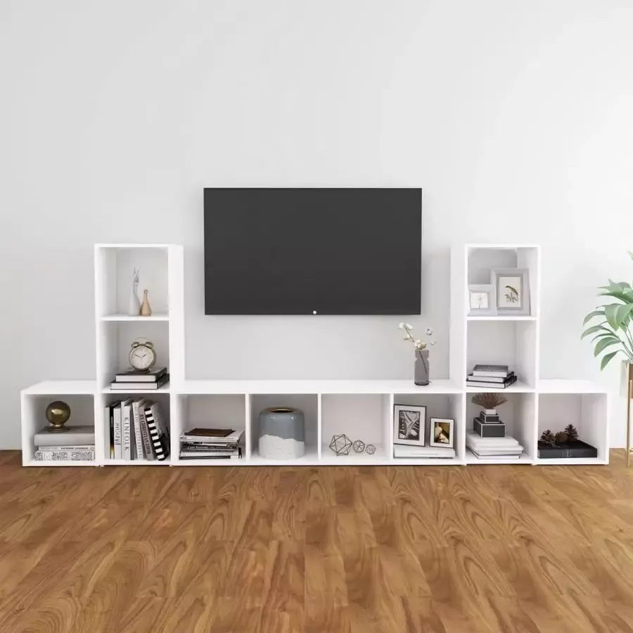 VidaLife 5-delige Tv-meubelset spaanplaat wit