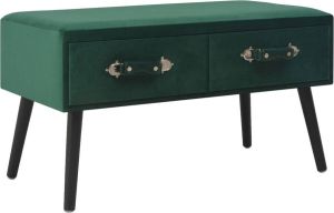 VidaLife Bank met lades 80 cm fluweel groen