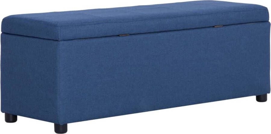 VidaLife Bankje met opbergvak 116 cm polyester blauw