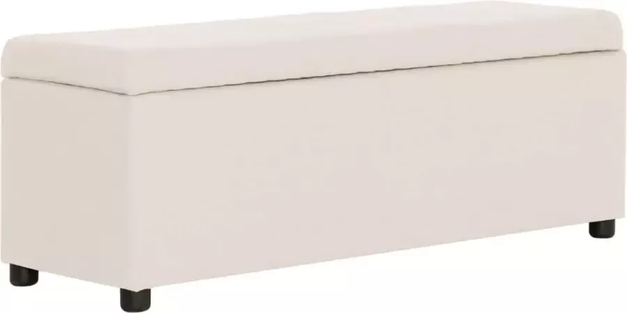VidaLife Bankje met opbergvak 116 cm polyester crème