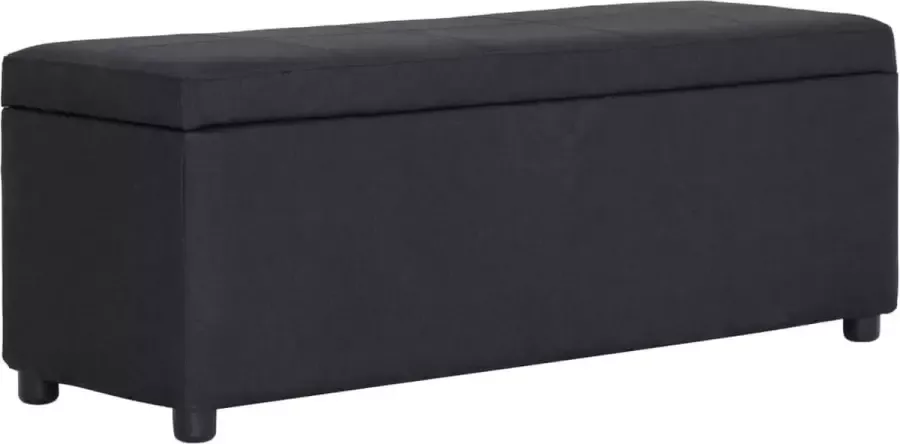 VidaLife Bankje met opbergvak 116 cm polyester zwart