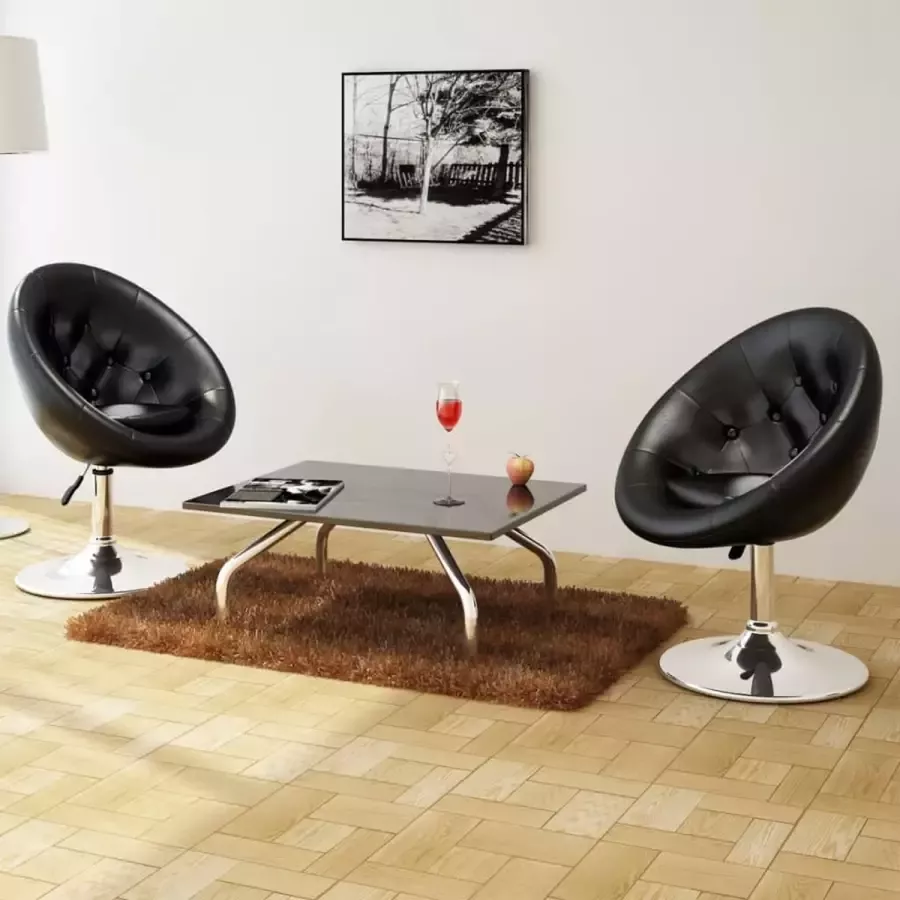 VidaLife Barstoelen 2 st kunstleer zwart