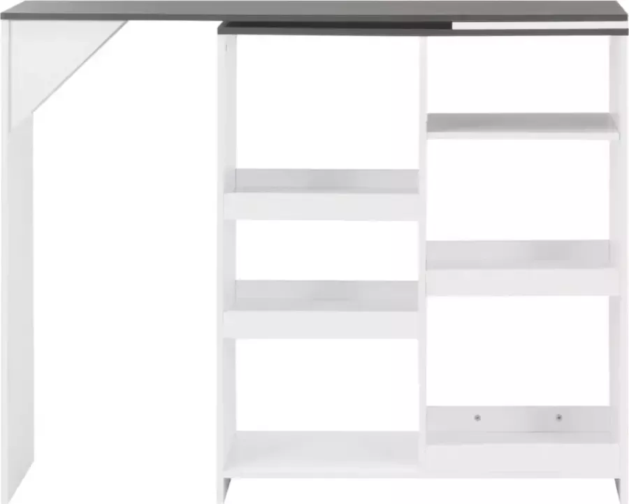 VidaLife Bartafel met verplaatsbaar schap 138x39x110 cm wit