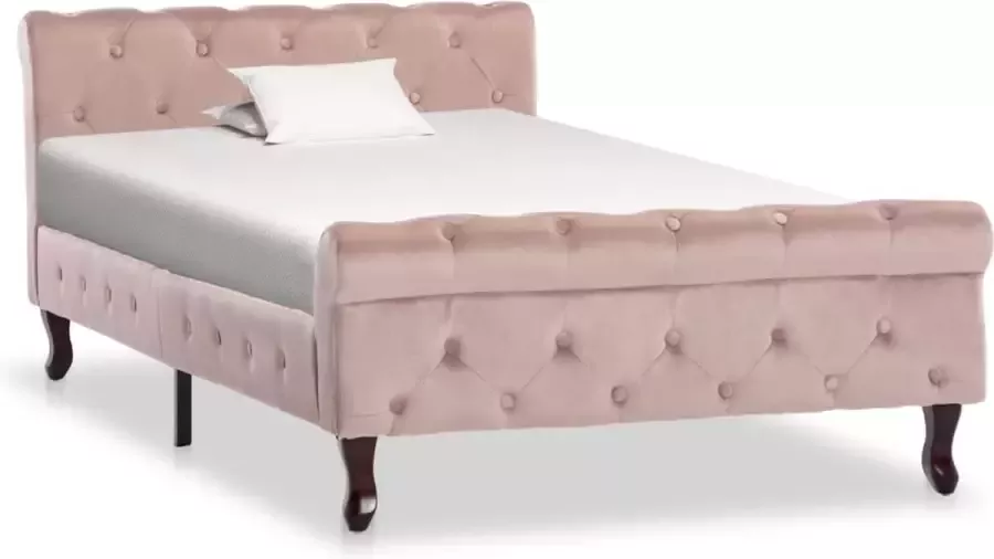 VidaLife Bedframe fluweel roze 100x200 cm