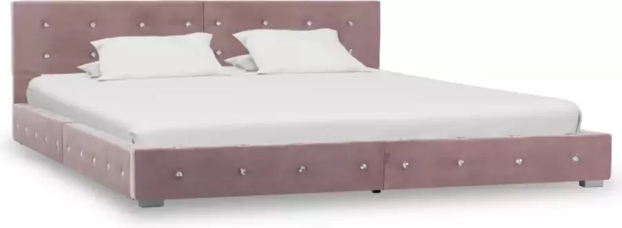 VidaLife Bedframe fluweel roze 180x200 cm