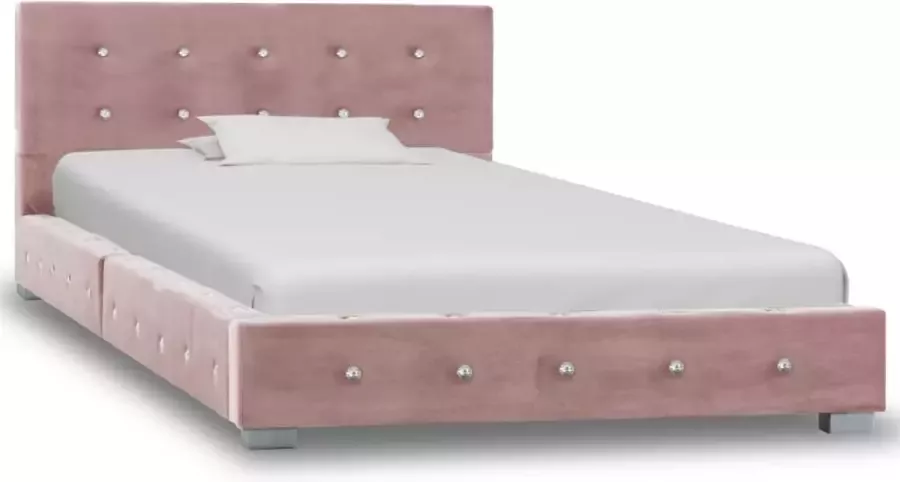 VidaLife Bedframe fluweel roze 90x200 cm