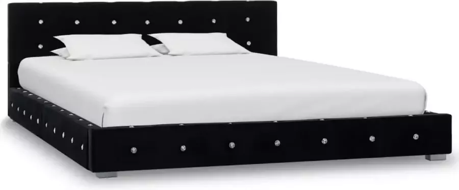 VidaLife Bedframe fluweel zwart 140x200 cm