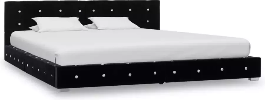 VidaLife Bedframe fluweel zwart 180x200 cm
