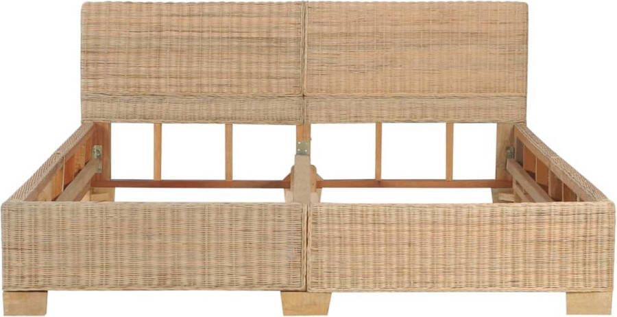 VidaLife Bedframe handgeweven echt rattan 160x200 cm