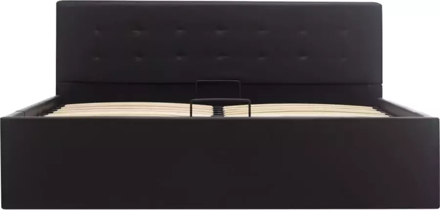 VidaLife Bedframe hydraulisch kunstleer zwart 140x200 cm