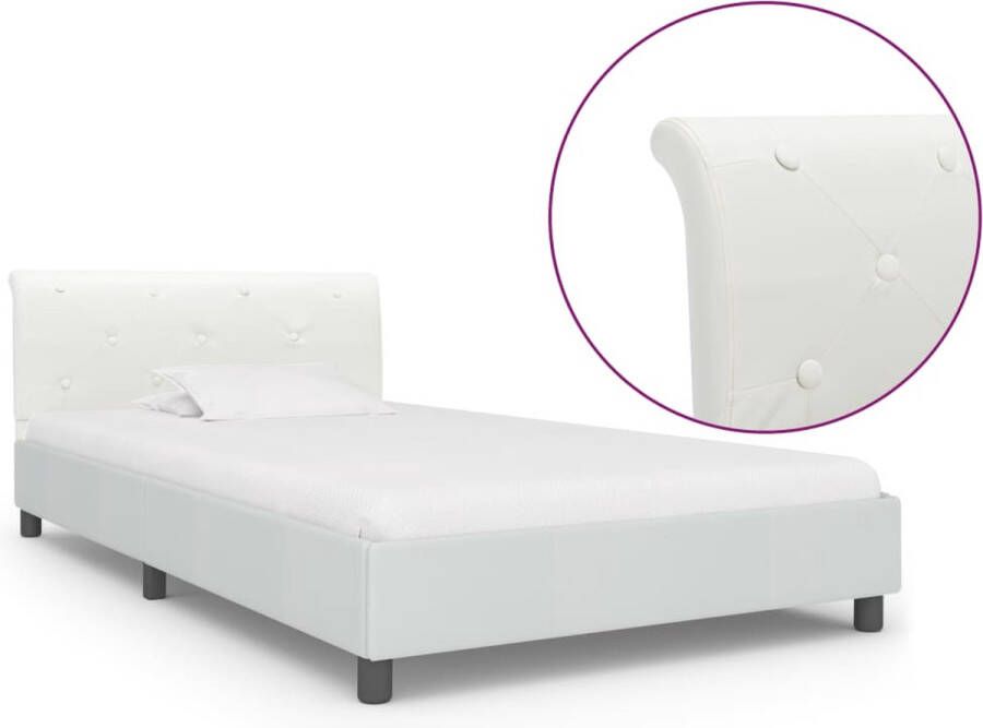 VidaLife Bedframe kunstleer wit 90x200 cm