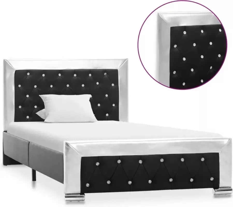 VidaLife Bedframe kunstleer zwart 100x200 cm - Foto 1