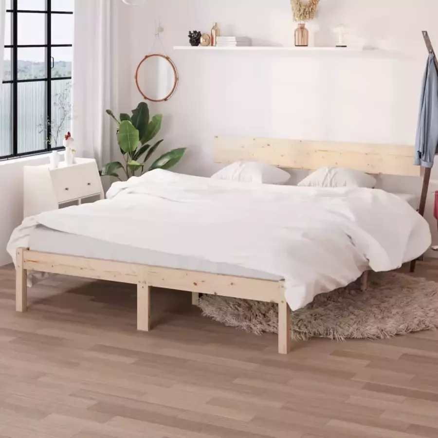 VidaLife Bedframe massief grenenhout 140x190 cm