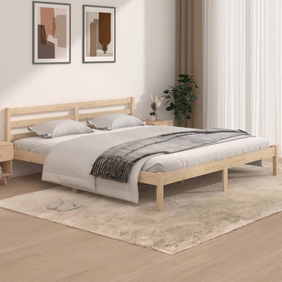 VidaLife Bedframe massief grenenhout 180x200 cm 6FT Super King