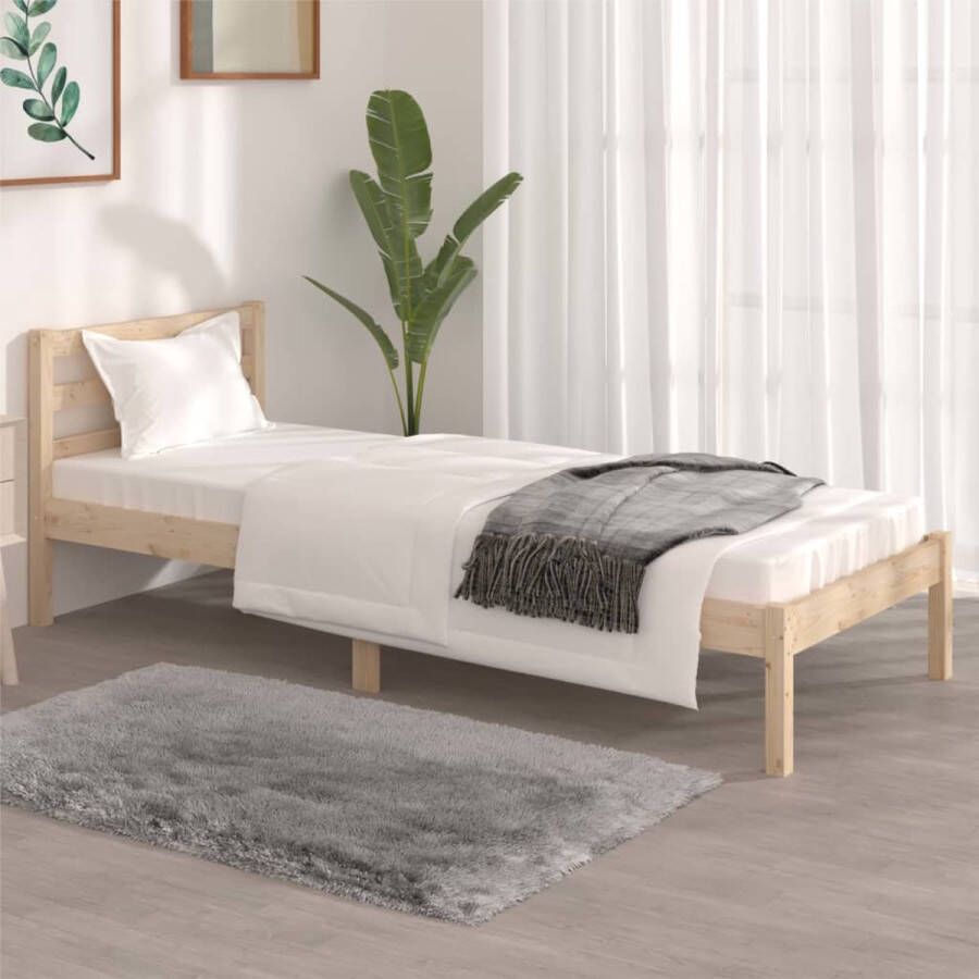 VidaLife Bedframe massief grenenhout 75x190 cm 2FT6 Small Single