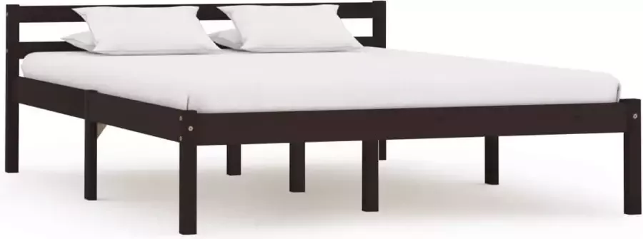 VidaLife Bedframe massief grenenhout donkerbruin 120x200 cm - Foto 6