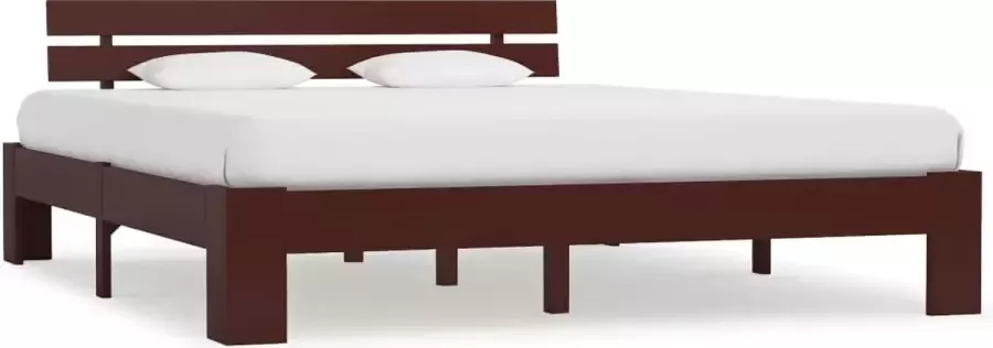 VidaLife Bedframe massief grenenhout donkerbruin 180x200 cm - Foto 3