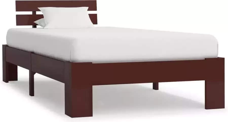 VidaLife Bedframe massief grenenhout donkerbruin 90x200 cm - Foto 2