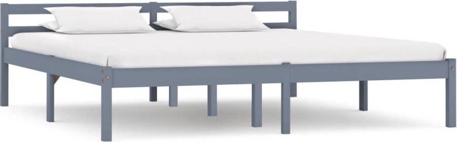 VidaLife Bedframe massief grenenhout grijs 180x200 cm