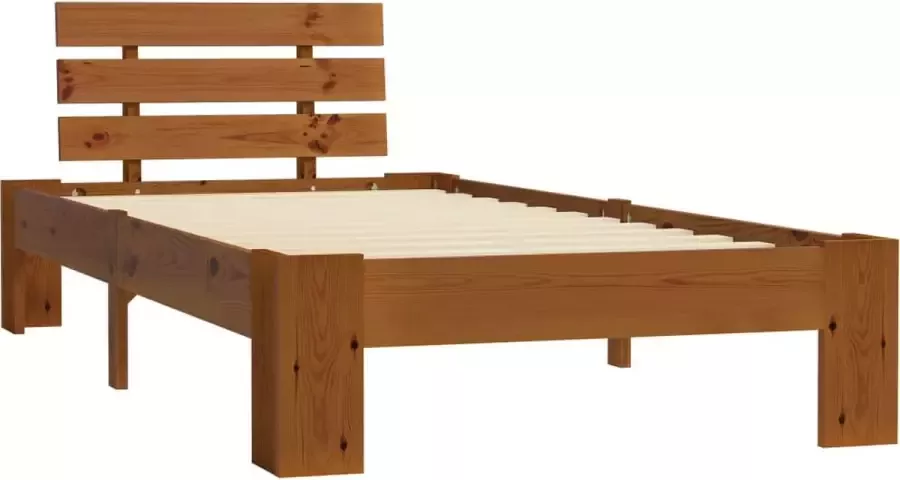 VidaLife Bedframe massief grenenhout honingbruin 100x200 cm - Foto 4